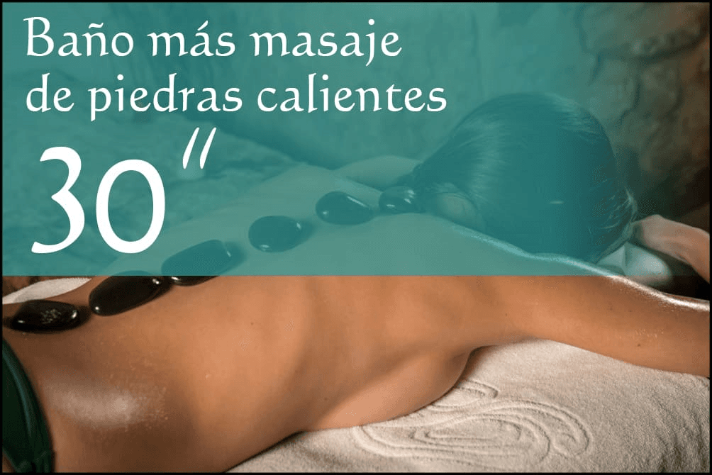 Baño con masaje de piedras calientes de 30 minutos